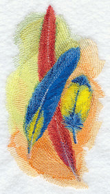 Scarlet Macaw Feathers in Watercolor