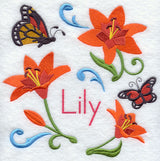 Lily and Monarch Butterfly Square