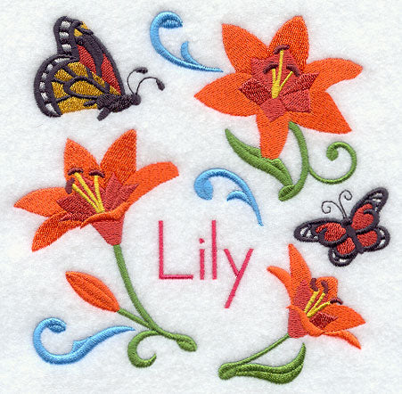 Lily and Monarch Butterfly Square