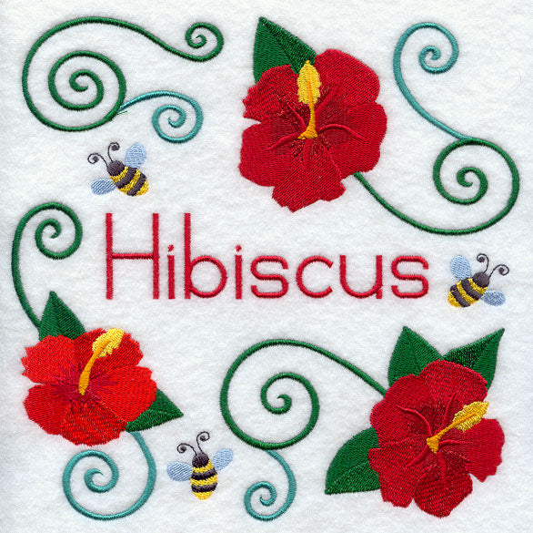 Hibiscus and Bumblebee Square