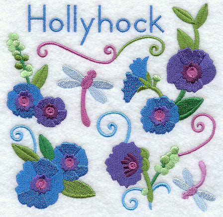 Hollyhock and Dragonfly Square