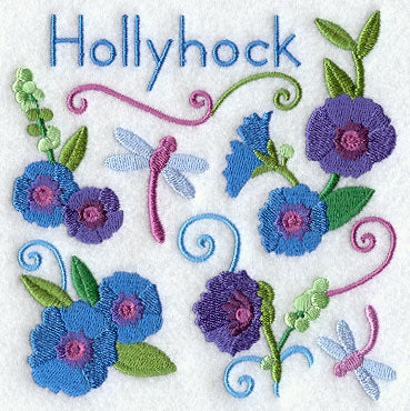 Hollyhock and Dragonfly Square