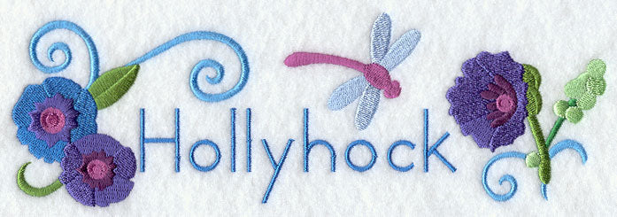 Hollyhock and Dragonfly Border