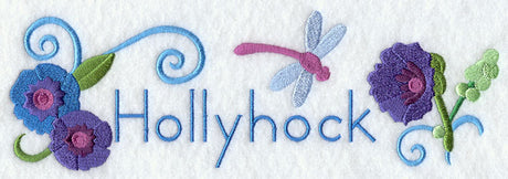 Hollyhock and Dragonfly Border