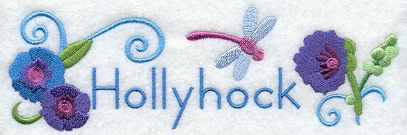 Hollyhock and Dragonfly Border