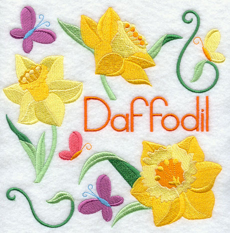 Daffodil and Butterfly Square