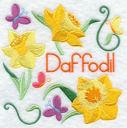 Daffodil and Butterfly Square
