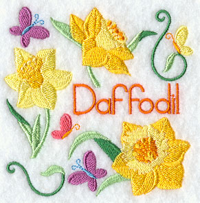 Daffodil and Butterfly Square
