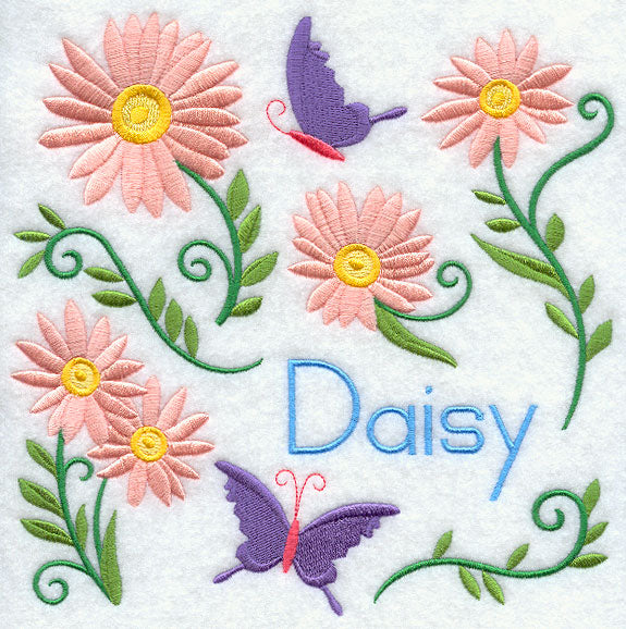 Daisy and Butterfly Square