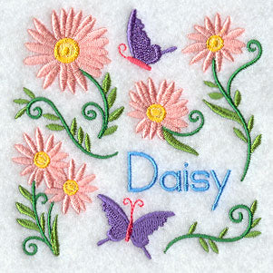 Daisy and Butterfly Square