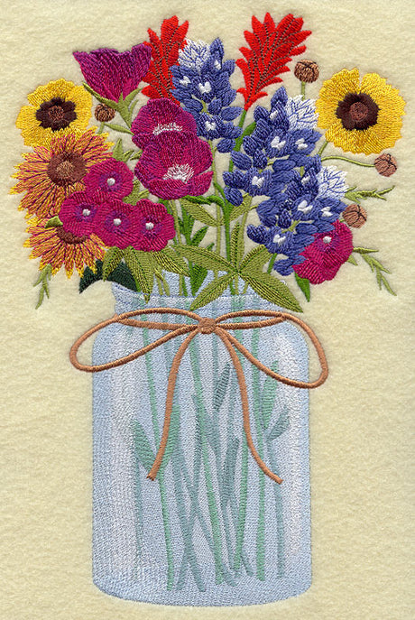 Texas Wildflowers in Mason Jar