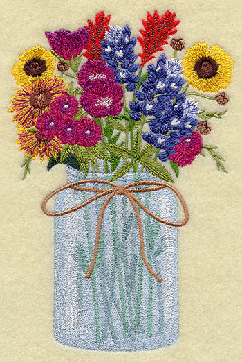 Texas Wildflowers in Mason Jar