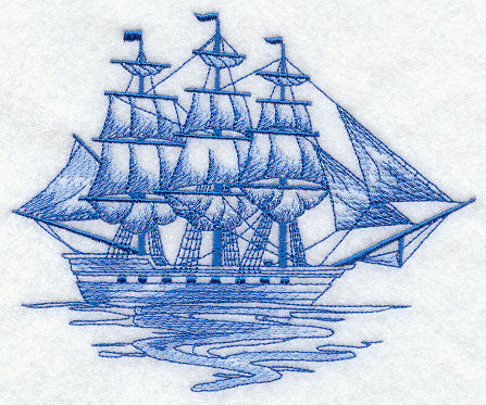 Clipper Ship Sea Sketch