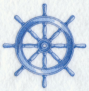 Ship's Wheel Sea Sketch