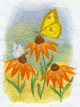 Butterflies and Flowers in Watercolor