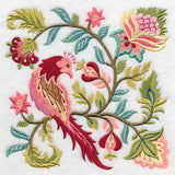 Jacobean Bird and Flower Square 1