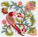 Jacobean Bird and Flower Square 1