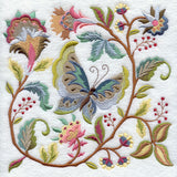Jacobean Butterfly and Flower Square 1