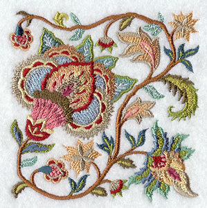 Jacobean Summer Flowers Square 2