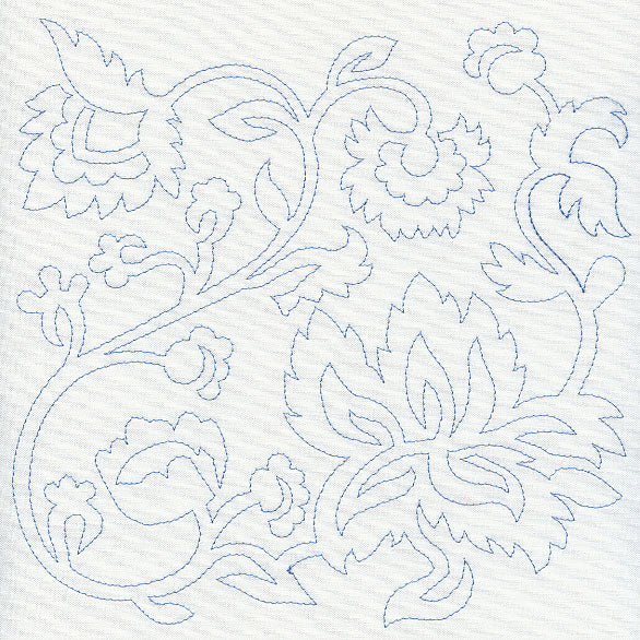 Jacobean Flower Quilting Square 1 (Single Run)