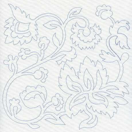 Jacobean Flower Quilting Square 1 (Single Run)