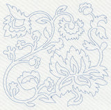 Jacobean Flower Quilting Square 1 (Single Run)