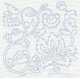 Jacobean Flower Quilting Square 1 (Single Run)