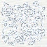 Jacobean Flower Quilting Square 1 (Single Run)
