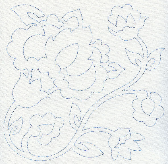 Jacobean Flower Quilting Square 2 (Single Run)