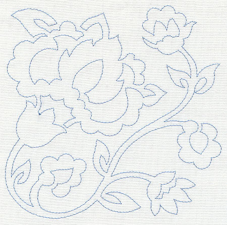 Jacobean Flower Quilting Square 2 (Single Run)