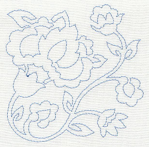 Jacobean Flower Quilting Square 2 (Single Run)