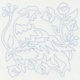 Jacobean Bird Quilting Square 1 (Single Run)
