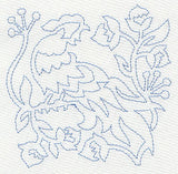 Jacobean Bird Quilting Square 1 (Single Run)