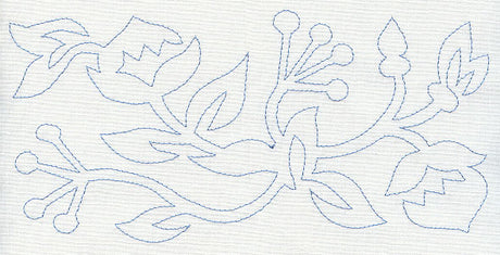 Jacobean Flower Quilting Border 2 (Single Run)