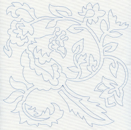 Jacobean Bird Quilting Square 2 (Single Run)