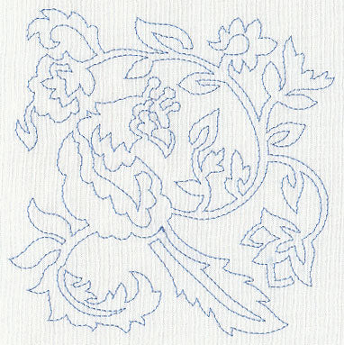 Jacobean Bird Quilting Square 2 (Single Run)