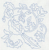 Jacobean Bird Quilting Square 2 (Single Run)