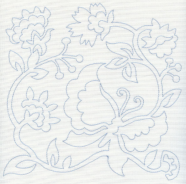 Jacobean Butterfly Quilting Square 1 (Single Run)