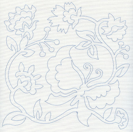 Jacobean Butterfly Quilting Square 1 (Single Run)