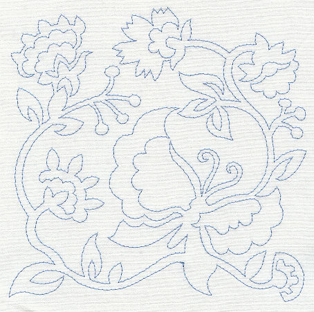 Jacobean Butterfly Quilting Square 1 (Single Run)