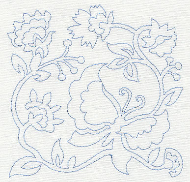 Jacobean Butterfly Quilting Square 1 (Single Run)