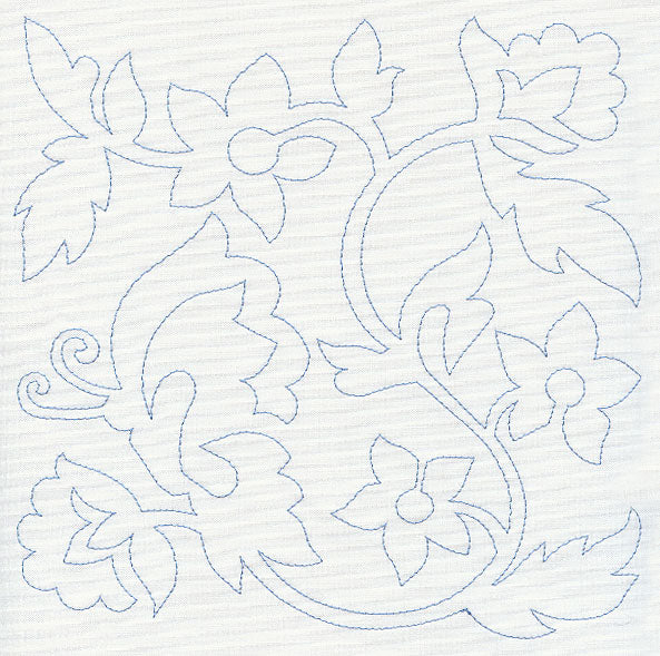 Jacobean Butterfly Quilting Square 2 (Single Run)