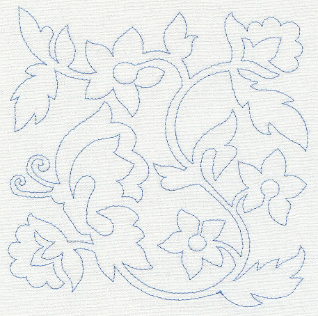 Jacobean Butterfly Quilting Square 2 (Single Run)