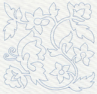 Jacobean Butterfly Quilting Square 2 (Single Run)