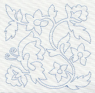 Jacobean Butterfly Quilting Square 2 (Single Run)