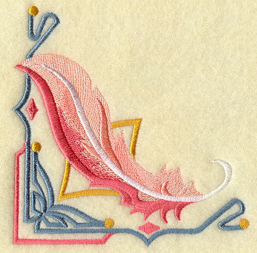 Art Deco Flamingo Feather Corner