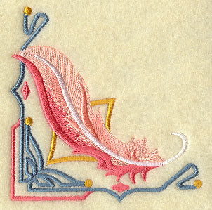 Art Deco Flamingo Feather Corner