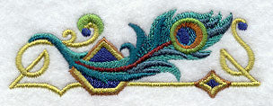 Art Deco Peacock Feather Border