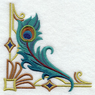 Art Deco Peacock Feather Corner