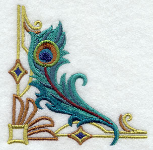 Art Deco Peacock Feather Corner